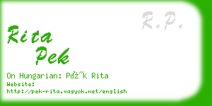 rita pek business card